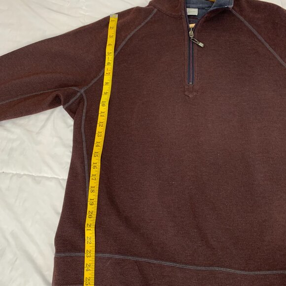 Tommy Bahamas Quarter Zip Mens Maroon Sweatshirt - Picture 7 of 11